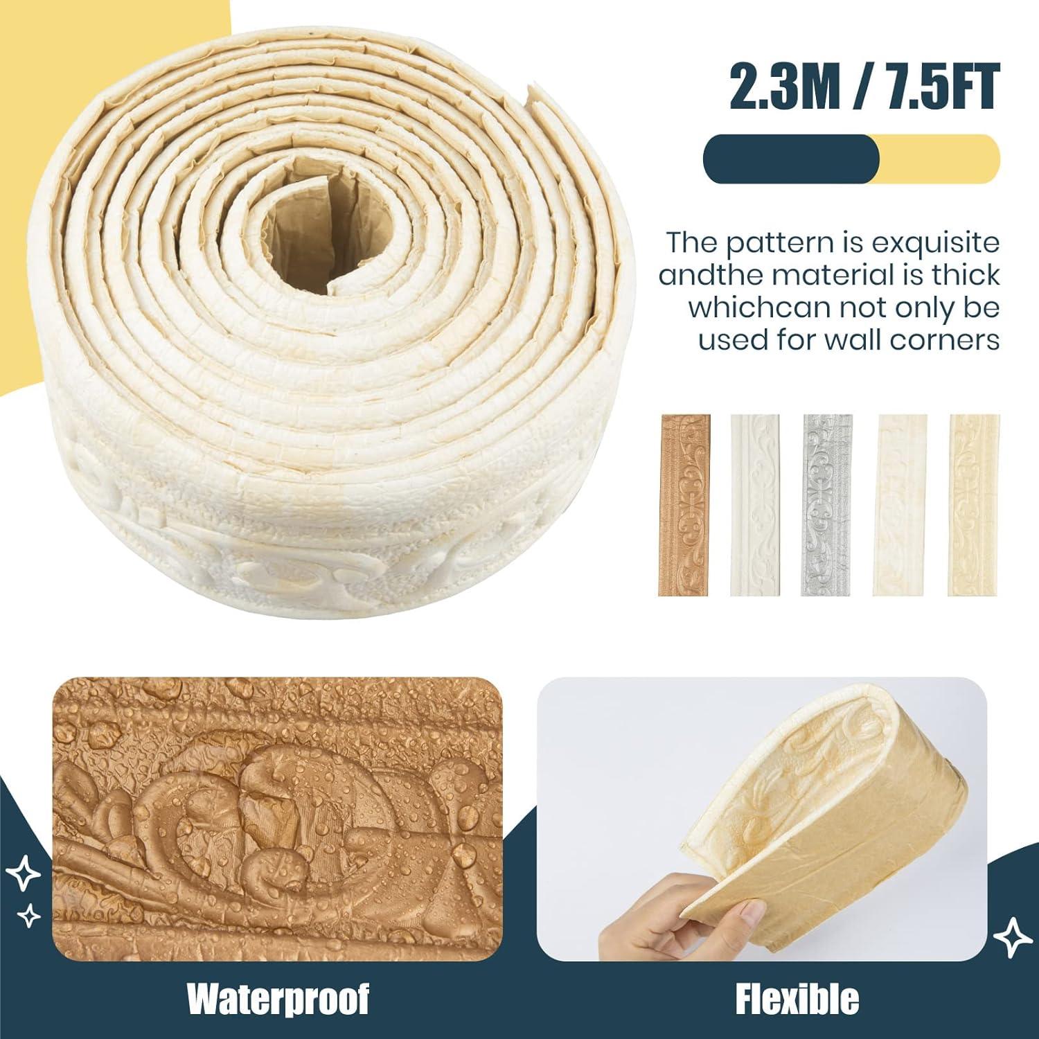 Moldura de Espuma Flexible Glavatrix 460 cm Dorado 3D Autoadhesiva