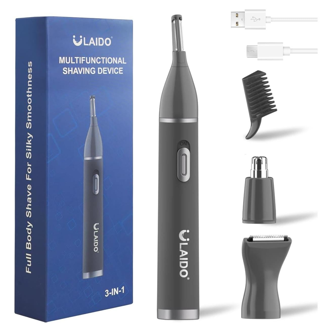 Recortador de Vello Nasal y Orejas ULAIDO 3 en 1 USB-C