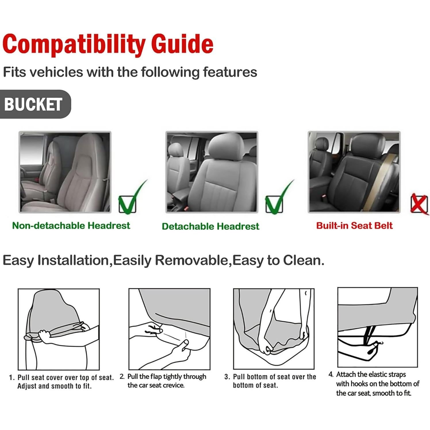 Funda de Asiento Frontal Universal uxcell Rojo Brillante