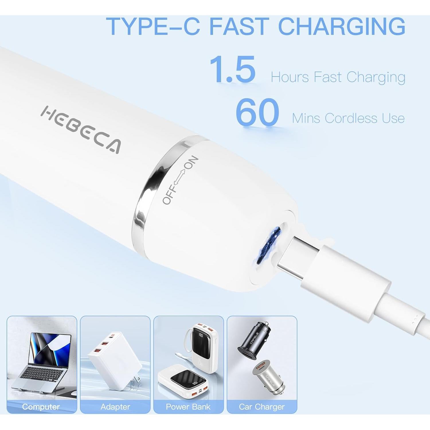 Recortador de Vello Facial HEBECA FT3001 3-en-1 Impermeable