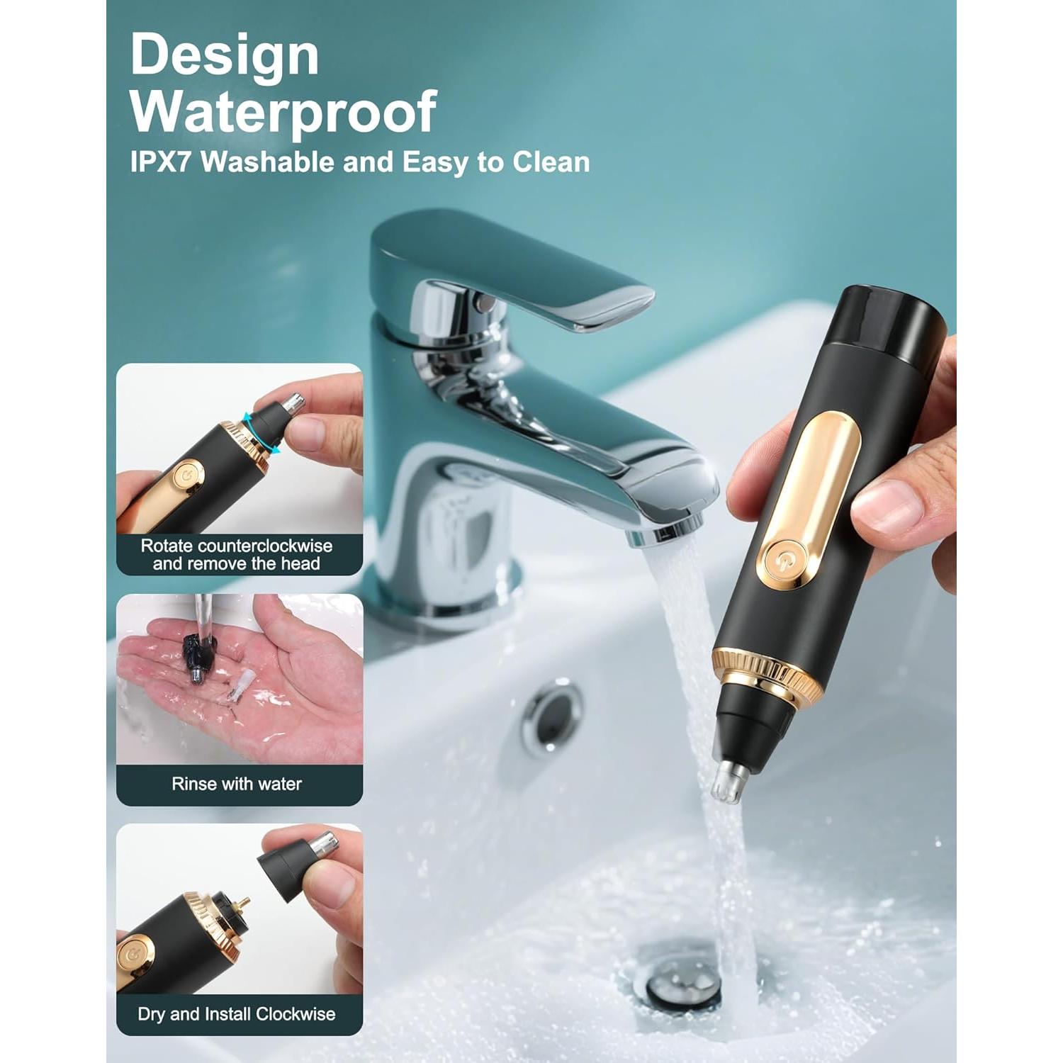 Recortador de Vello Nasal y Auricular AREYZIN C510BK USB LED