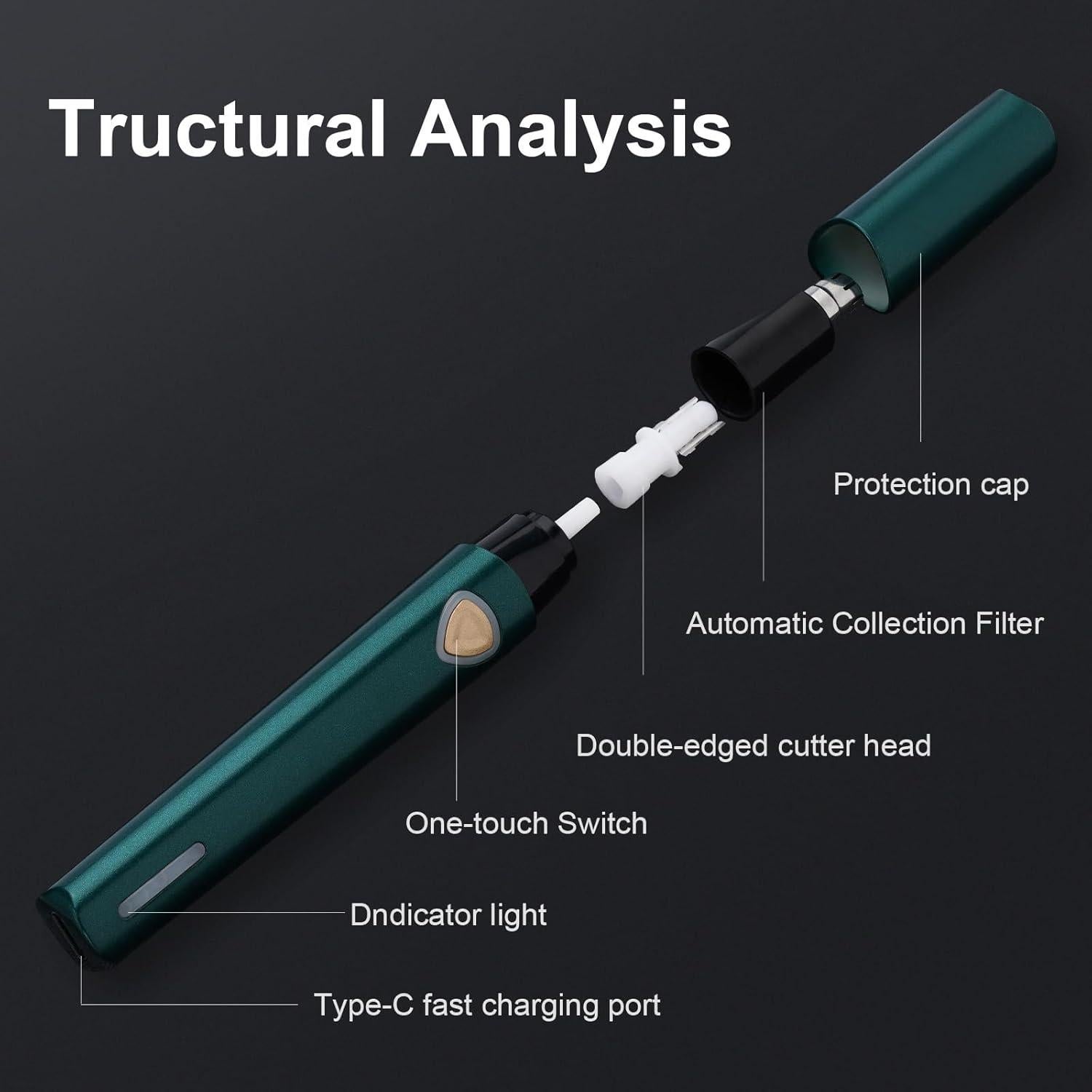 Recortador de Vello Nasal Eléctrico eStraPro S1060 - Carga Tipo-C