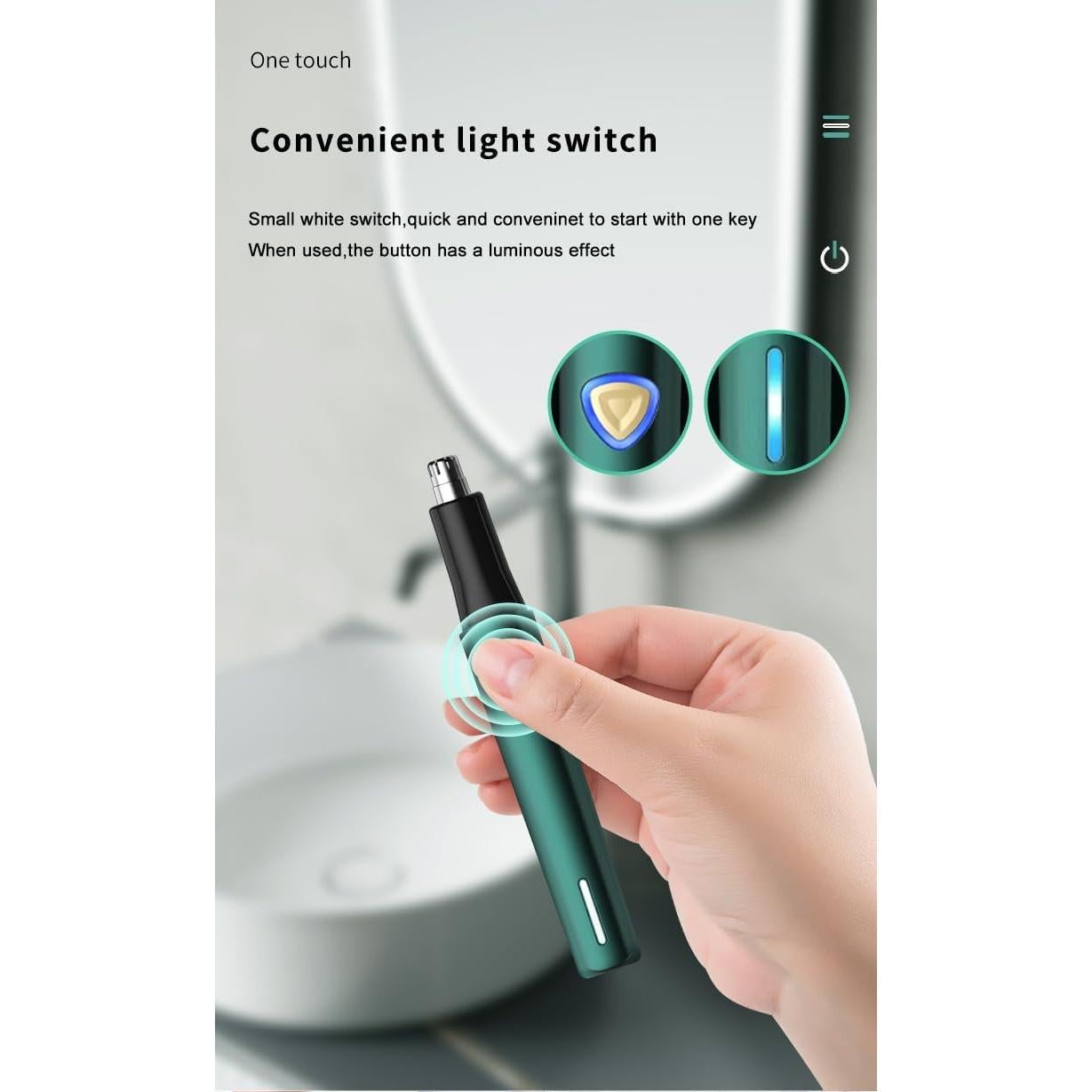 Recortador de Vello Nasal Eléctrico eStraPro S1060 - Carga Tipo-C