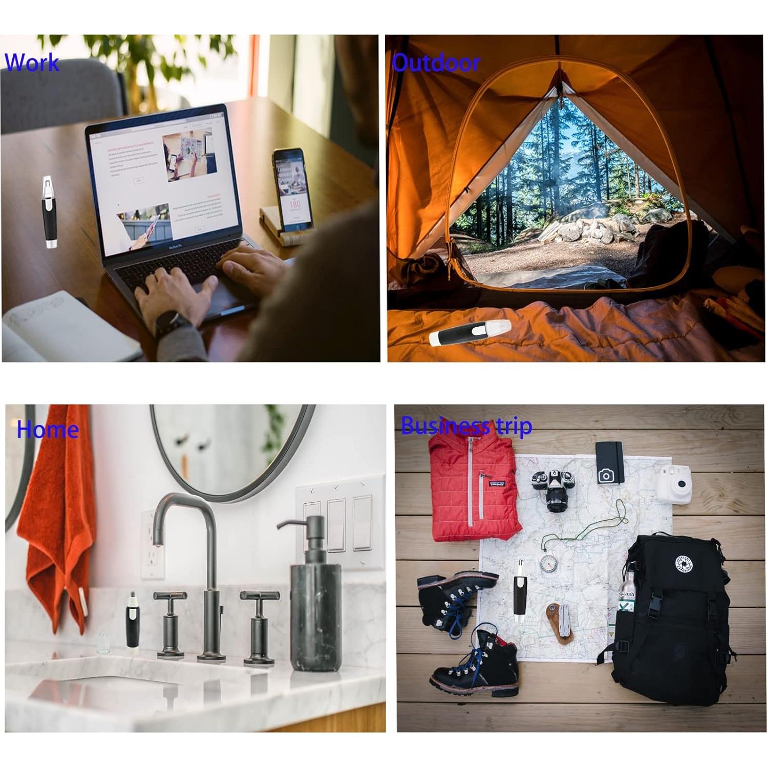 Recortador de Vello Nasal y Facial MOVOZIN Negro, Sin Dolor