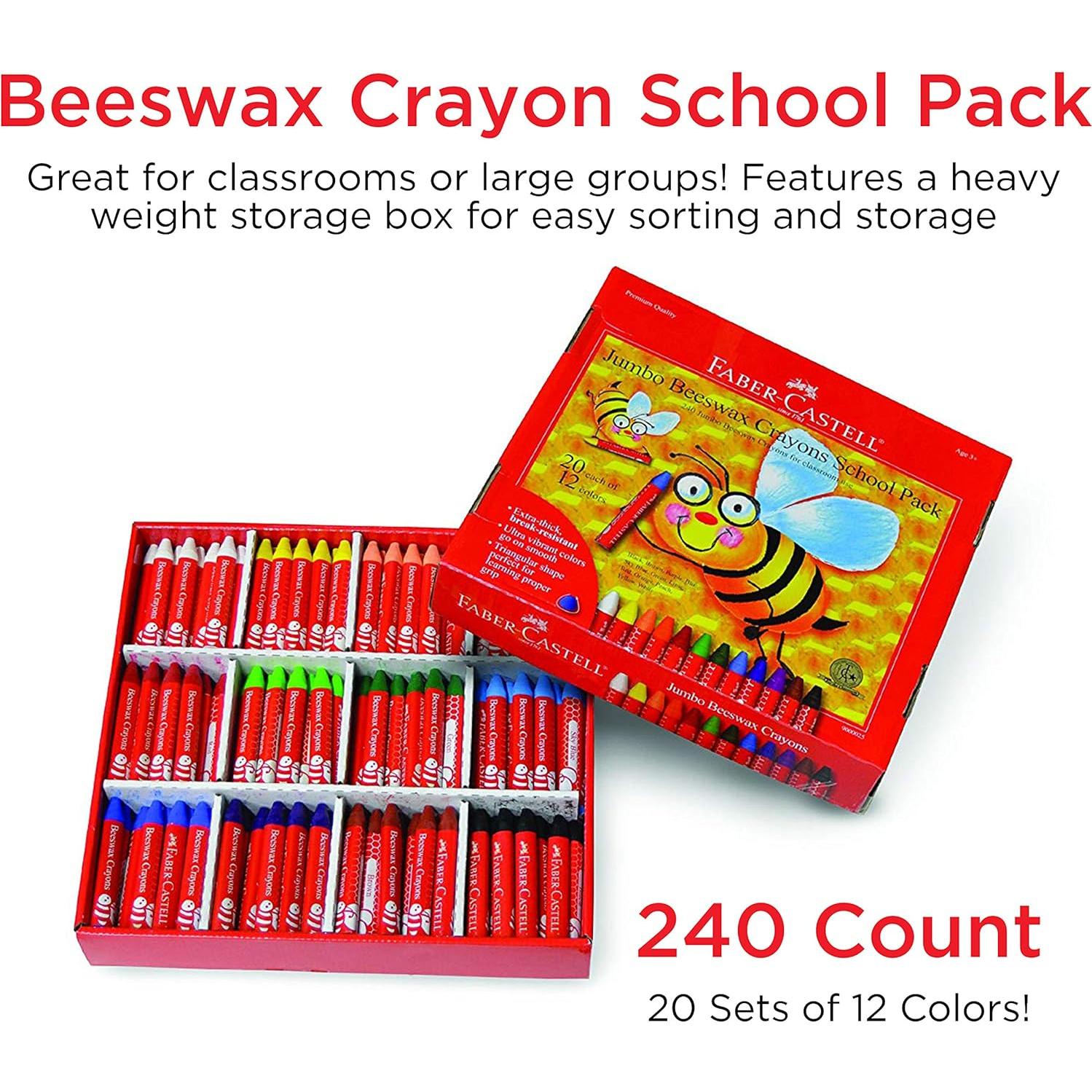 Crayones de Cera de Abeja Faber-Castell 240 Jumbo Escolar
