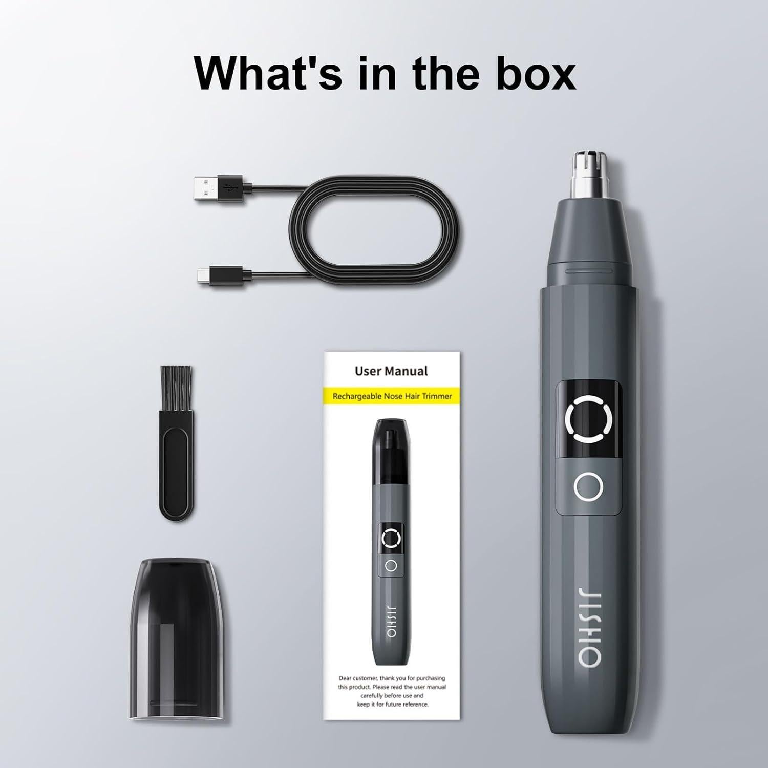 Recortadora de Vello Nasal JISHO USB Tipo-C Impermeable