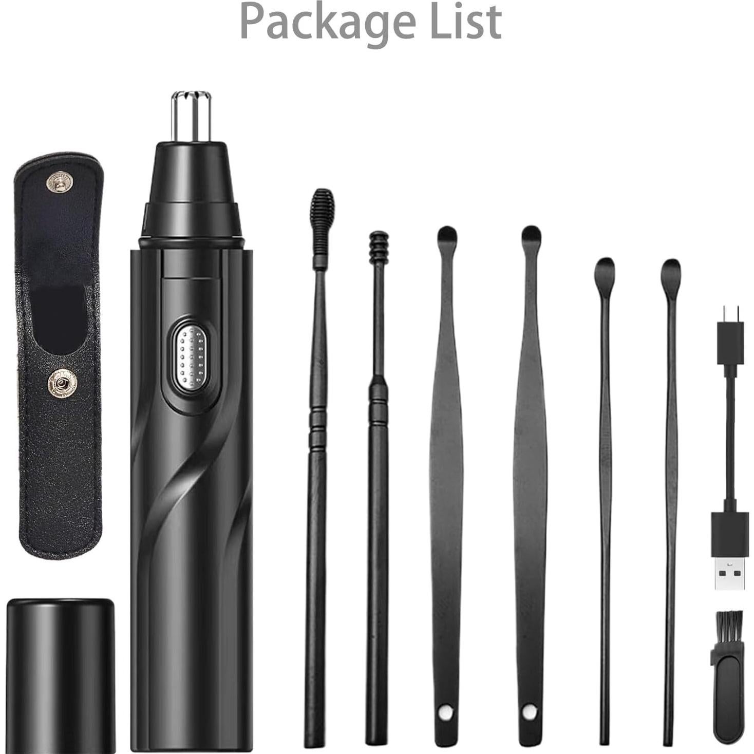 Recortador de Vello Nasal y Auricular YIPINER Recargable 6 Piezas