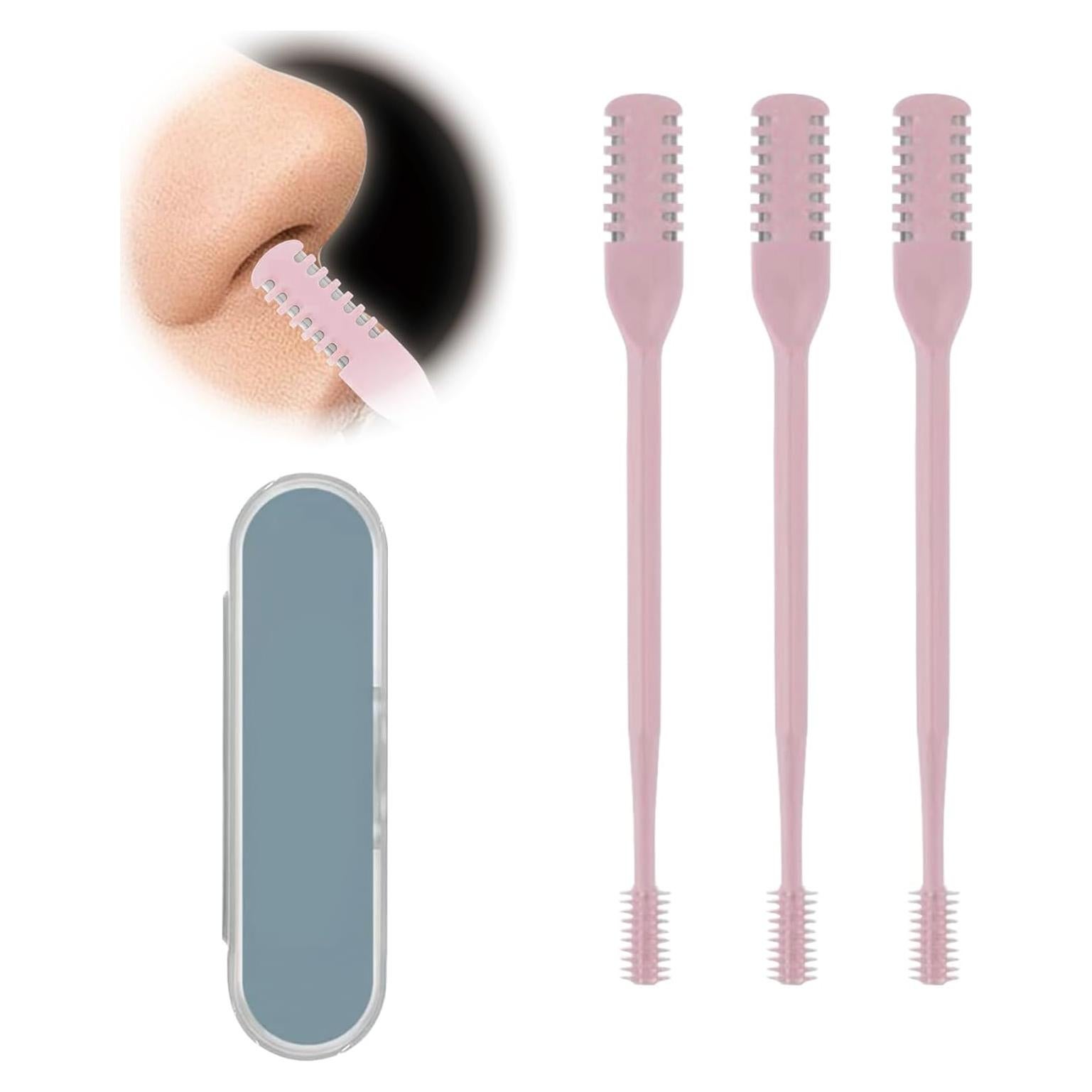 Cortador de Vello Nasal 2 en 1 JLYPFUSA Rosa - Compacto y Eficaz