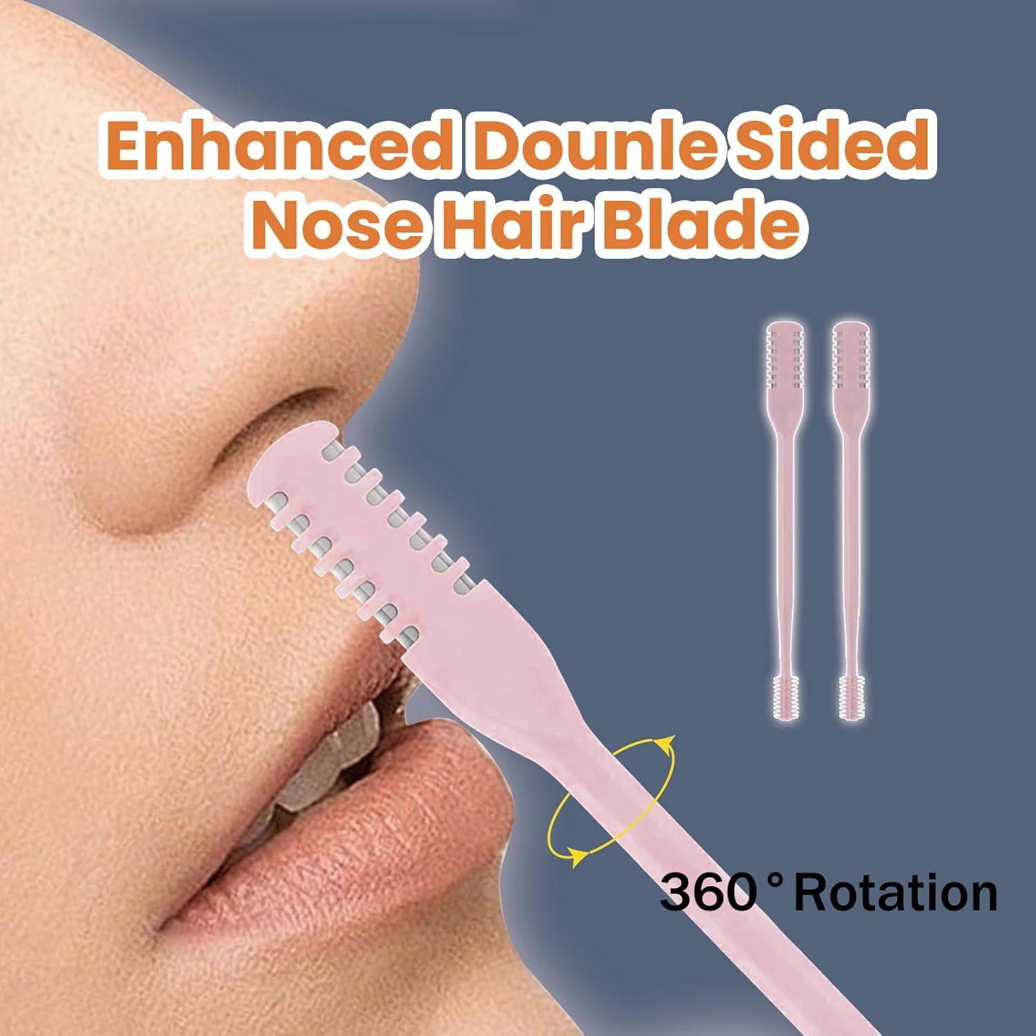 Cortador de Vello Nasal 2 en 1 JLYPFUSA Rosa - Compacto y Eficaz