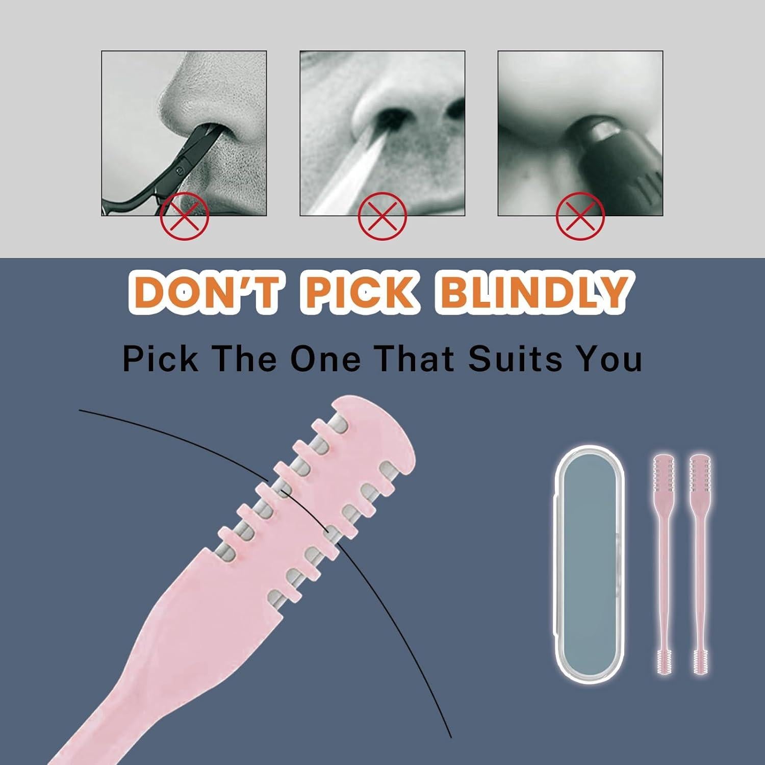 Cortador de Vello Nasal 2 en 1 JLYPFUSA Rosa - Compacto y Eficaz