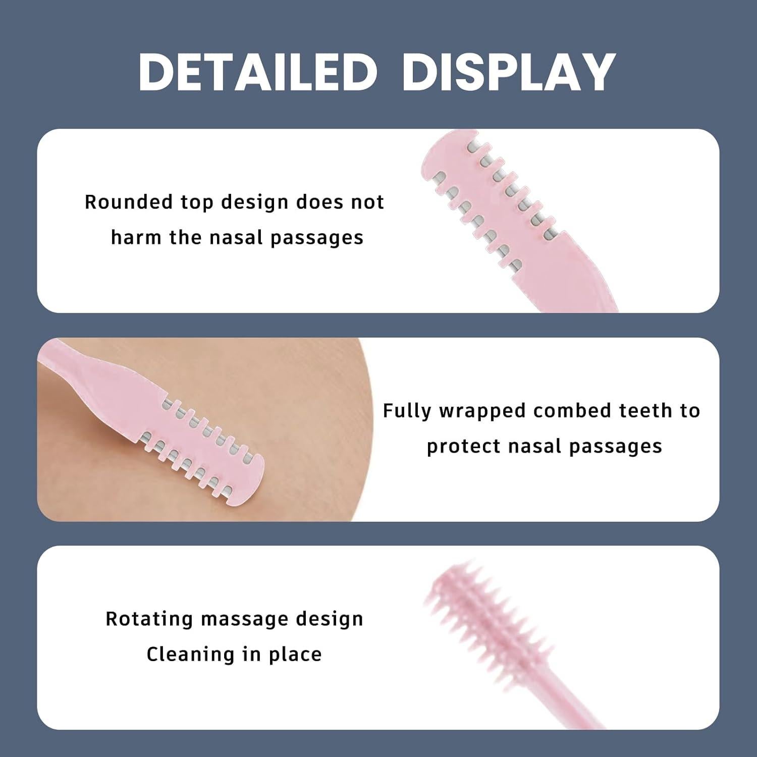 Cortador de Vello Nasal 2 en 1 JLYPFUSA Rosa - Compacto y Eficaz