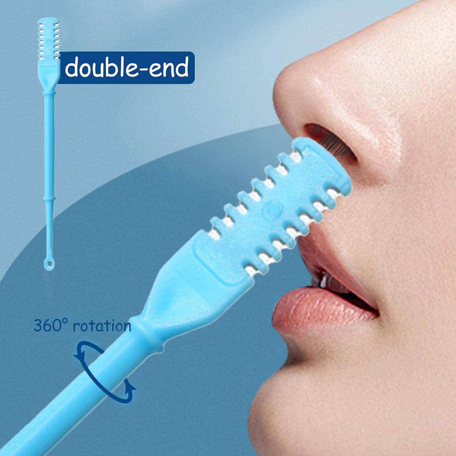 Cortador de Vello Nasal 2-en-1 EYIUOPT Doble Cara 360° Azul
