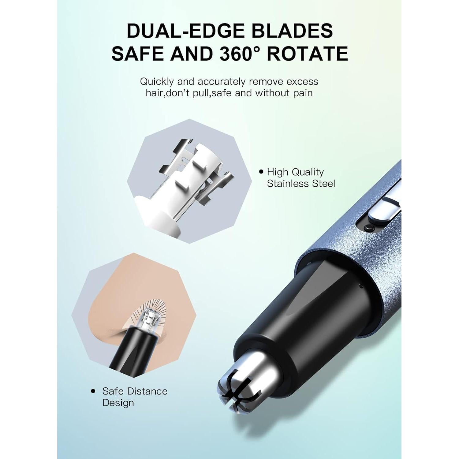 Recortador de Vello Nasal y Auricular AHHFEI USB Recargable 5 en 1