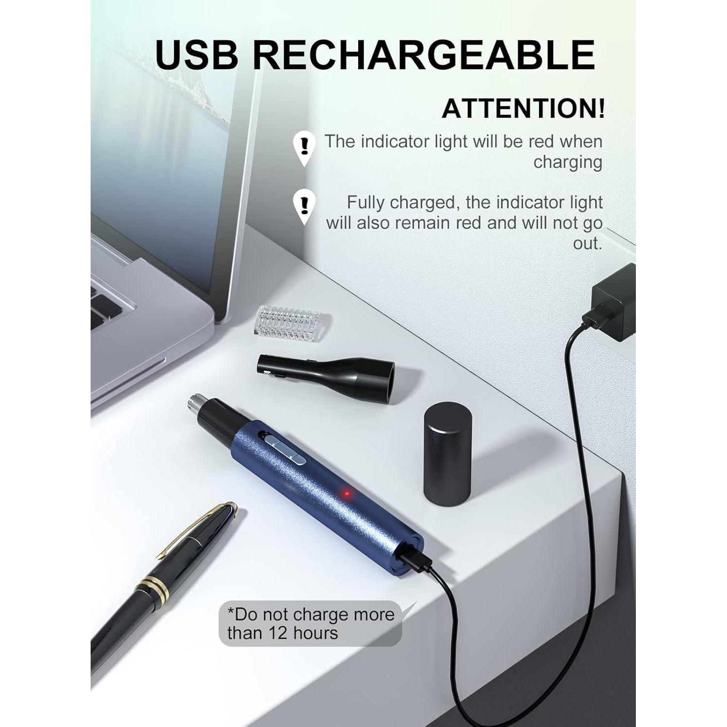 Recortador de Vello Nasal y Auricular AHHFEI USB Recargable 5 en 1