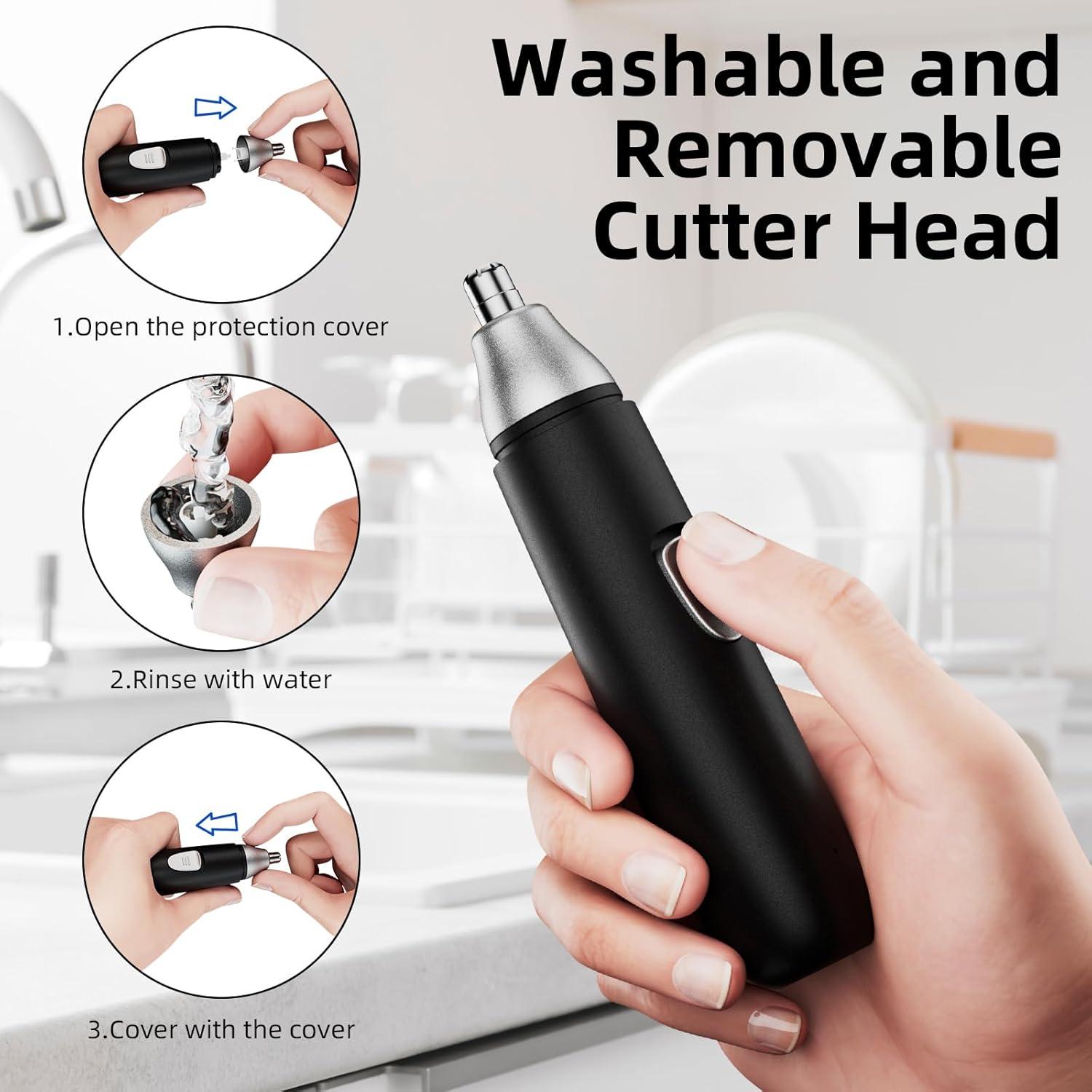 Recortador de Vello Nasal Indoloro Tipo-C Recargable 15cm