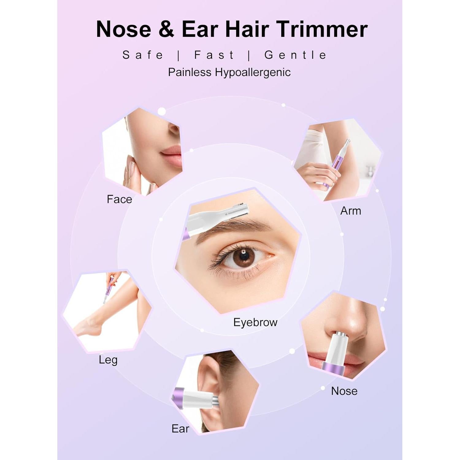 Recortador de Vello Nasal Ginity 2 en 1 Recargable Indoloro