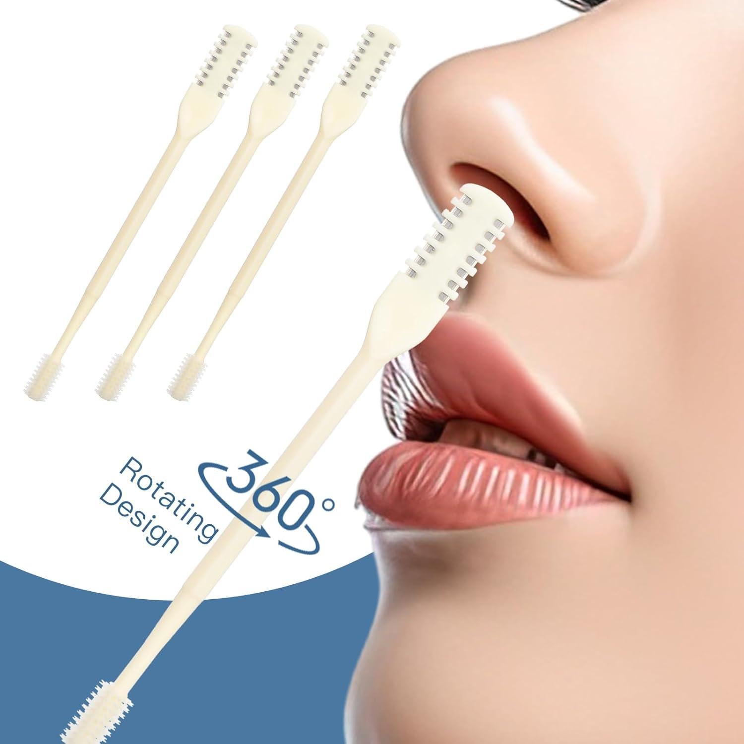 Cortador de Vello Nasal 2-en-1 Bremorou Doble Cara Blanco