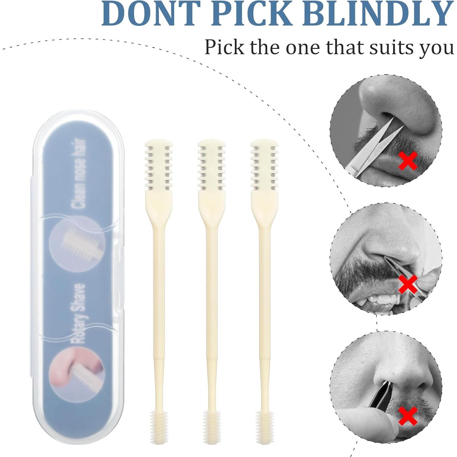 Cortador de Vello Nasal 2-en-1 Bremorou Doble Cara Blanco