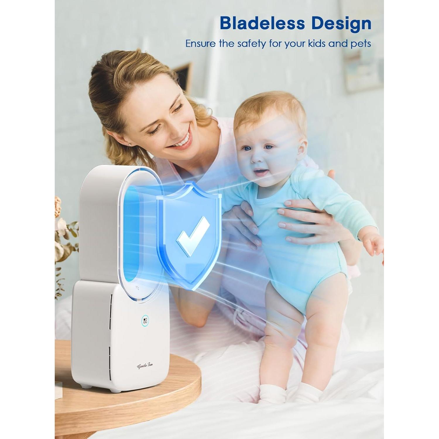 Ventilador de escritorio let'me sin aspas 10W LED 3 velocidades