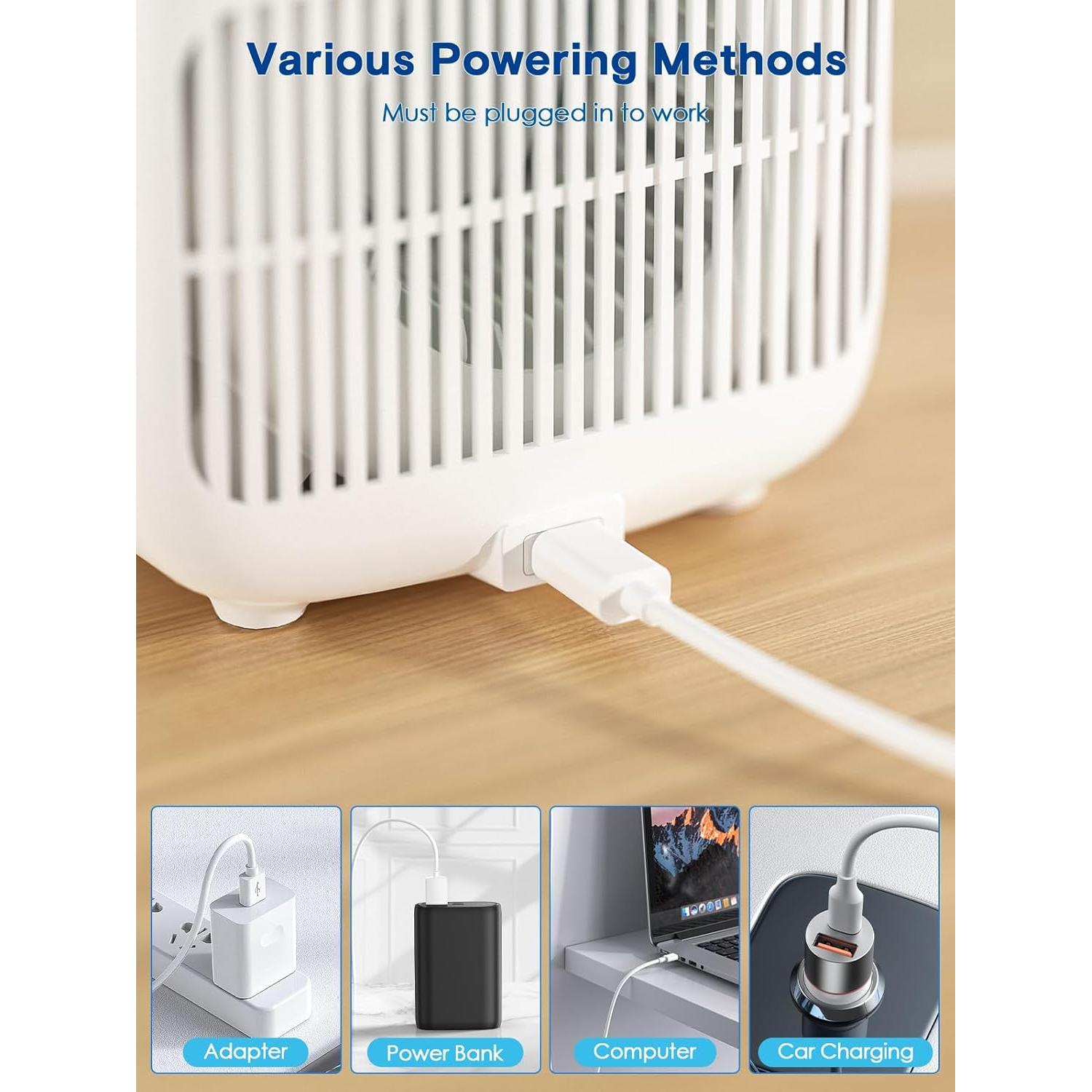 Ventilador de escritorio let'me sin aspas 10W LED 3 velocidades