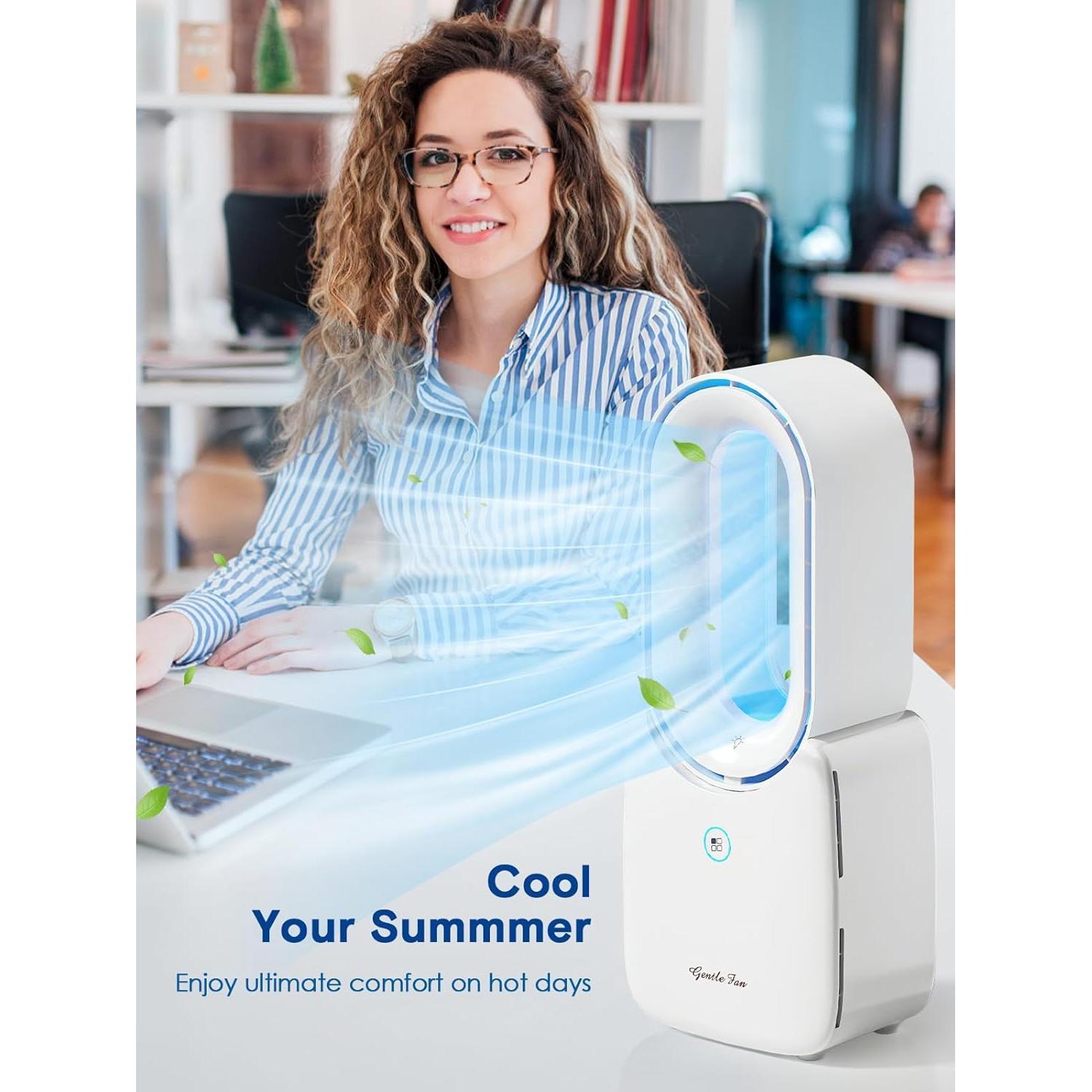 Ventilador de escritorio let'me sin aspas 10W LED 3 velocidades