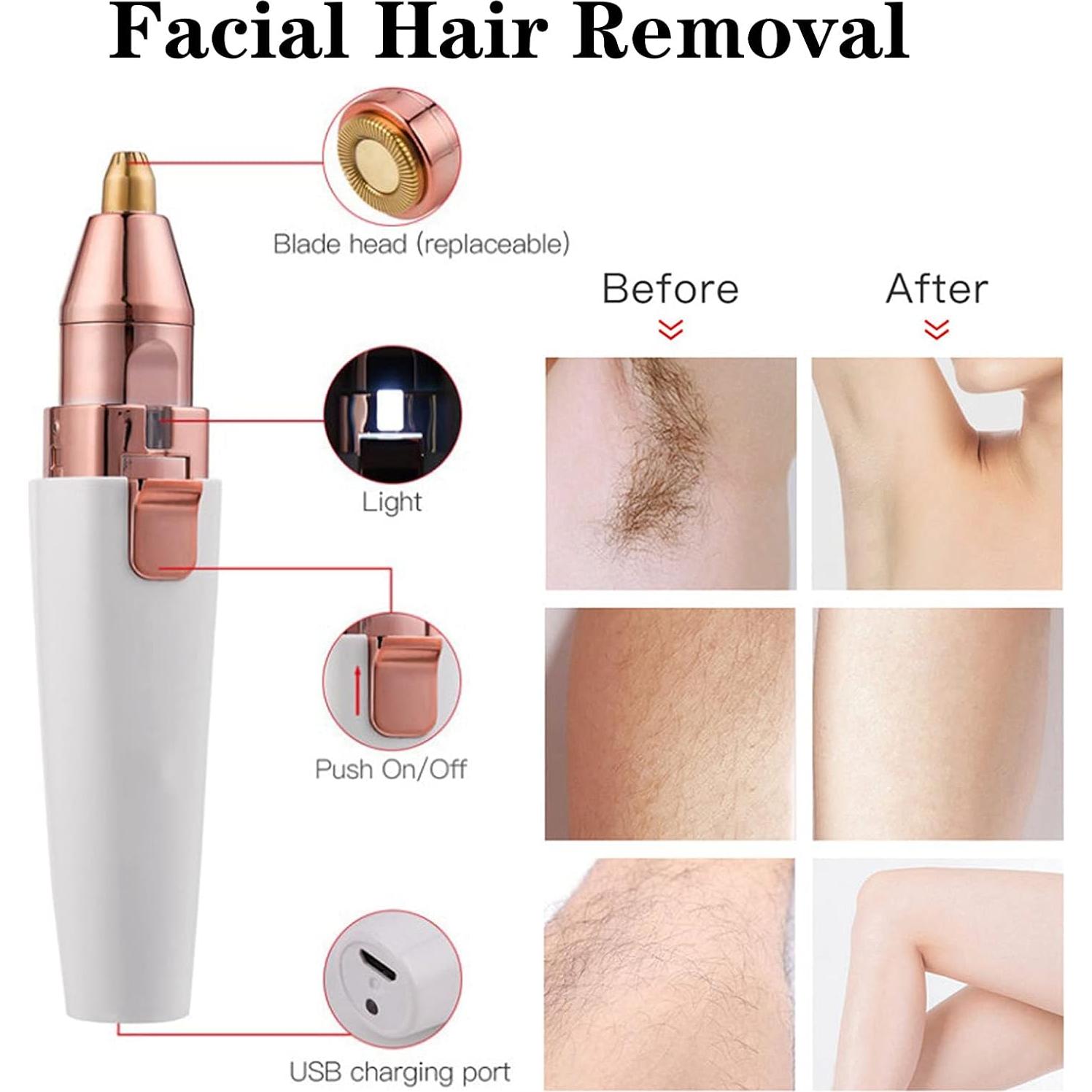 Removedor de Vello Facial y Nasal MEITREND 2 en 1 Indoloro