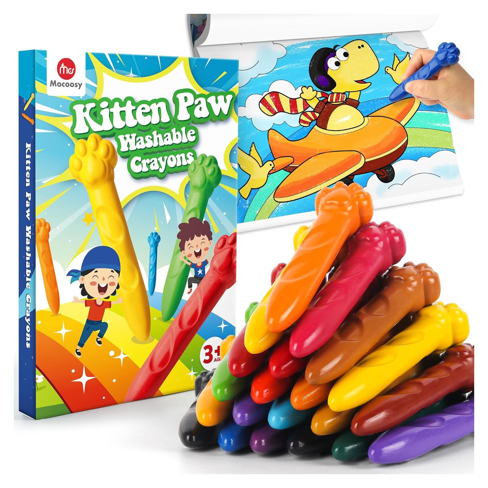 Crayones Jumbo Mocoosy 18 Colores Lavables para Niños
