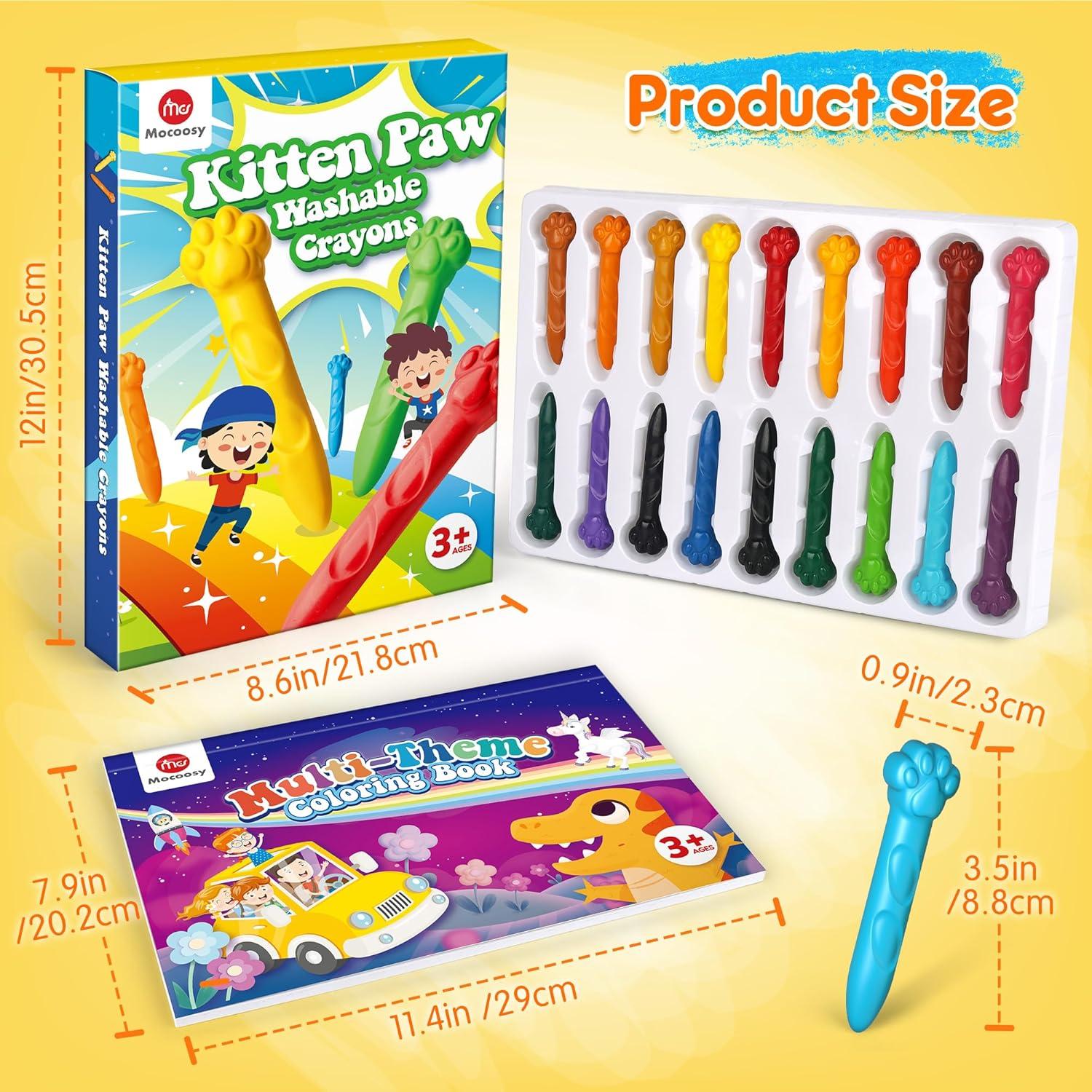 Crayones Jumbo Mocoosy 18 Colores Lavables para Niños