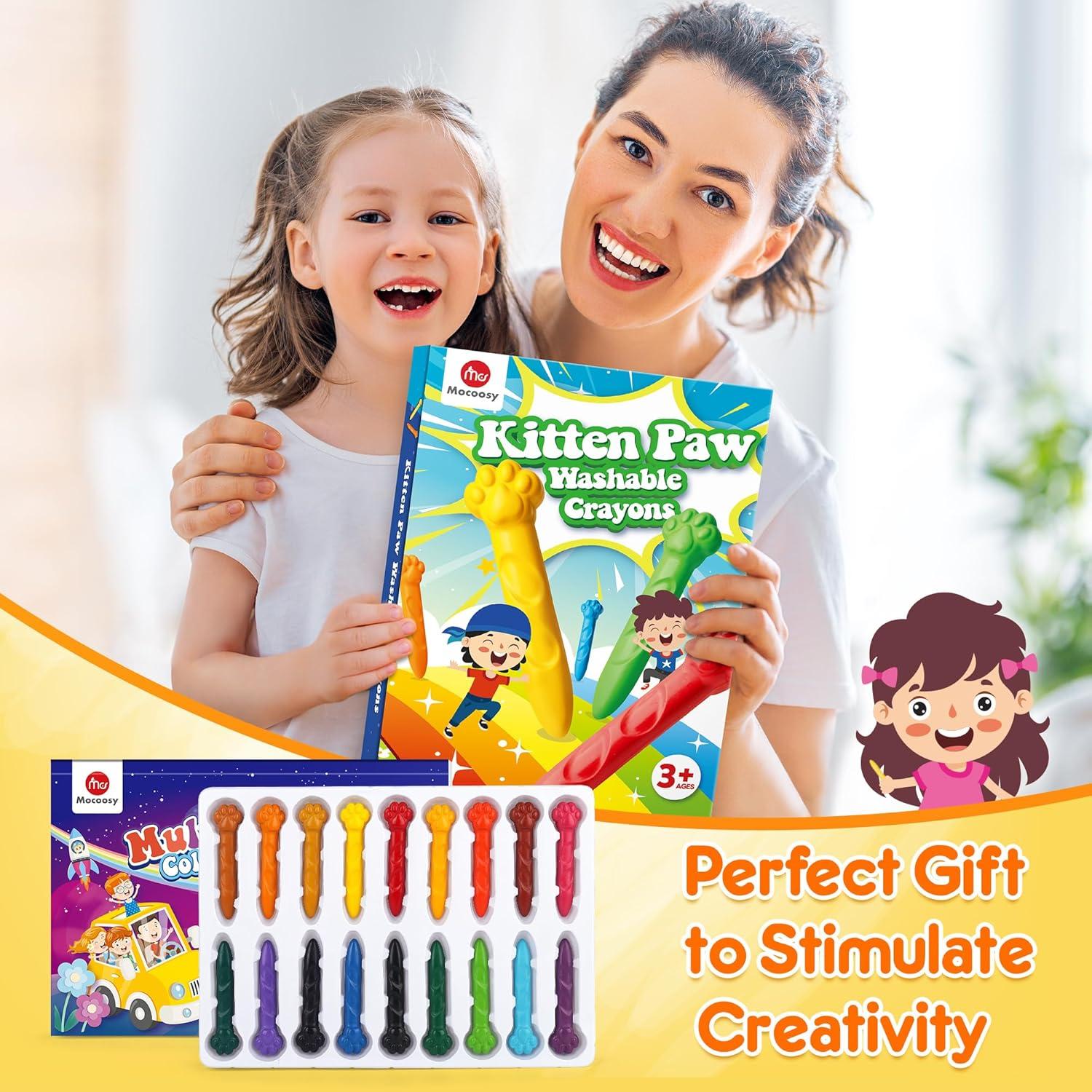 Crayones Jumbo Mocoosy 18 Colores Lavables para Niños