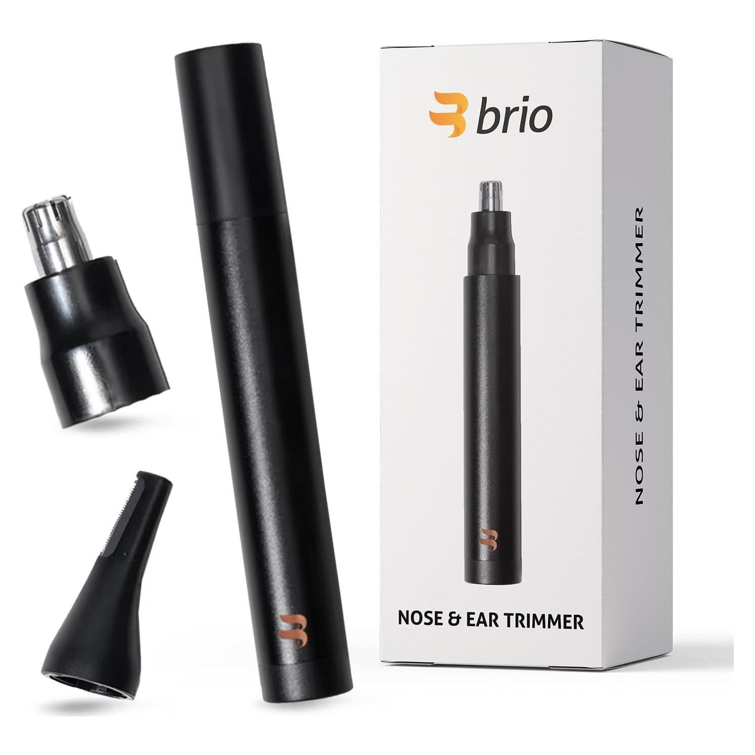 Recortador de Vello Nasal y de Oído Brio - Cuchilla Doble, Resistente al Agua