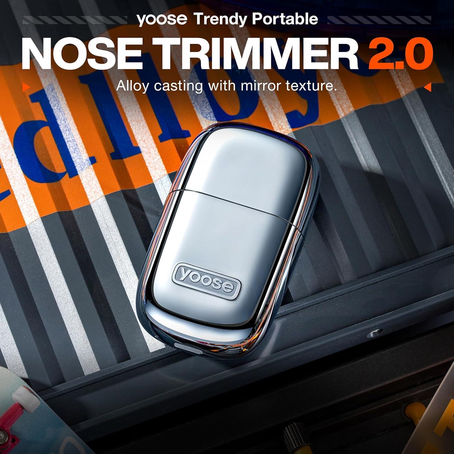 Paquete de Cuidado Yoose: Recortador Nasal Plateado y Afeitadora Mini Azul