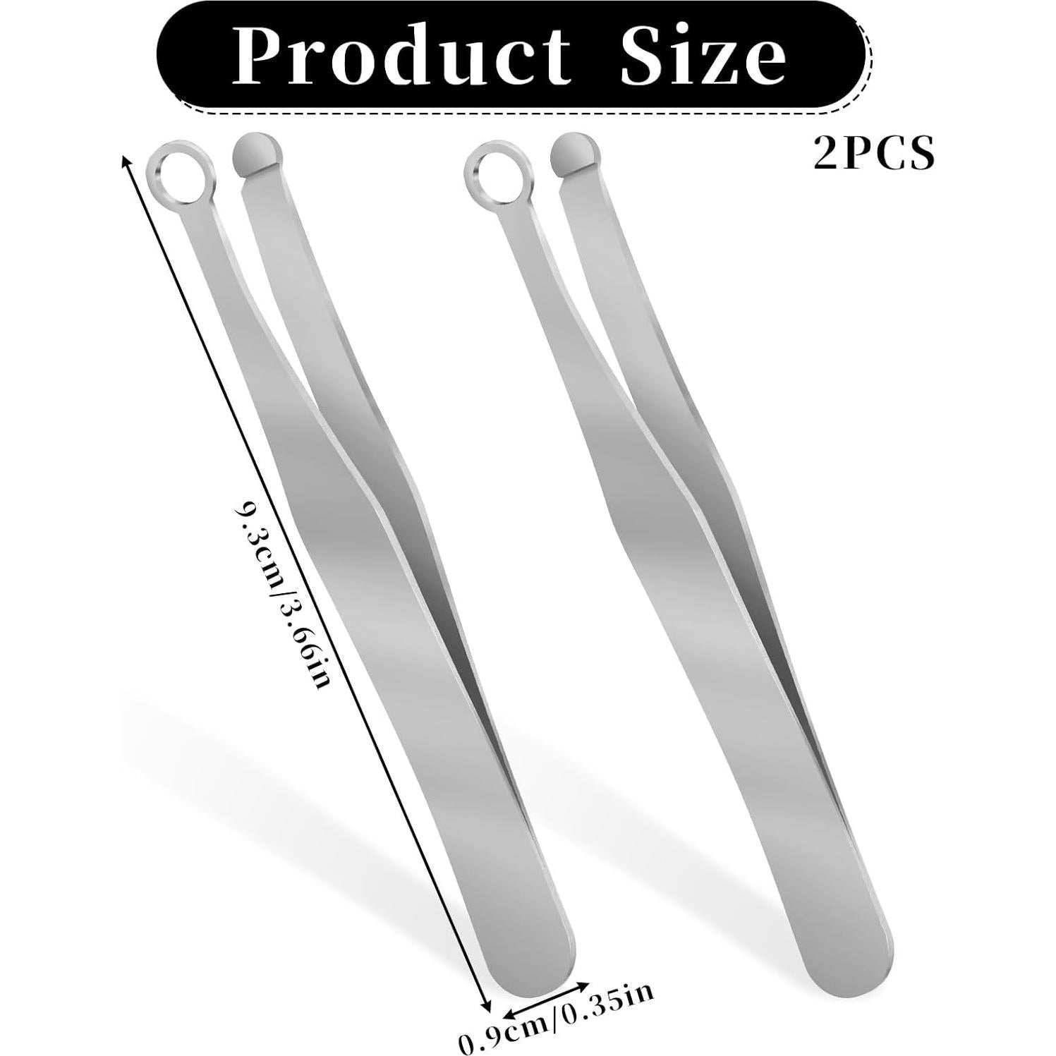 2 Pinzas Universales Recortadoras de Vello Nasal Acero Inoxidable