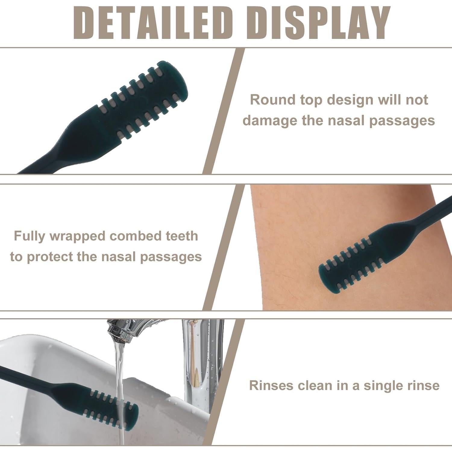 5 Cortadores de Vello Nasal 2-en-1 BOXOB con Estuche