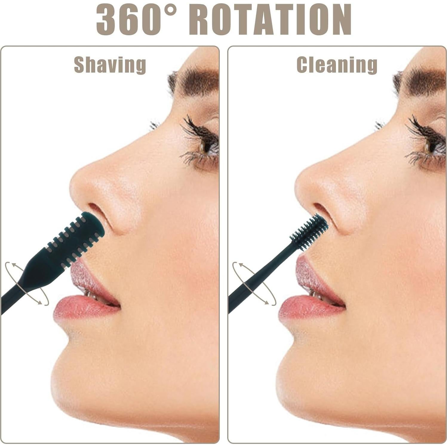 5 Cortadores de Vello Nasal 2-en-1 BOXOB con Estuche