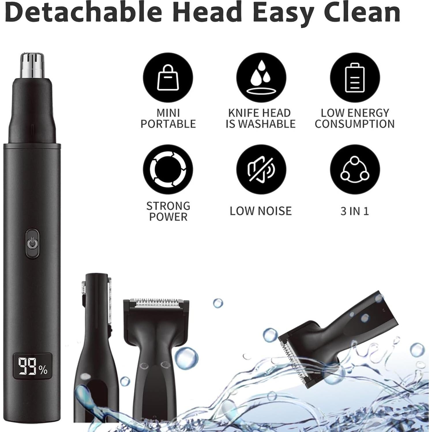 Recortador de Vello Nasal y Facial Laikme 3 en 1 Recargable