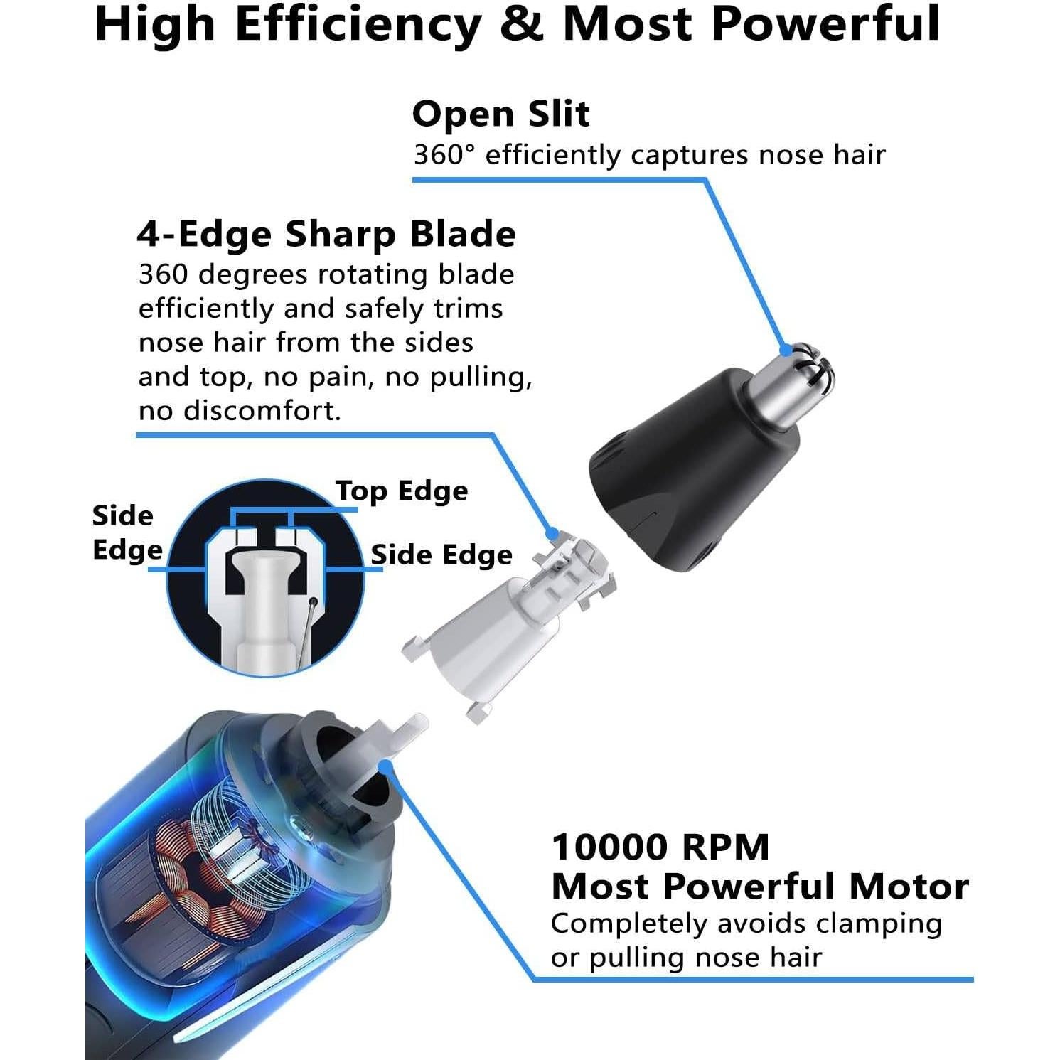 Recortador de Vello Nasal AROSKY Recargable USB con Pantalla LED