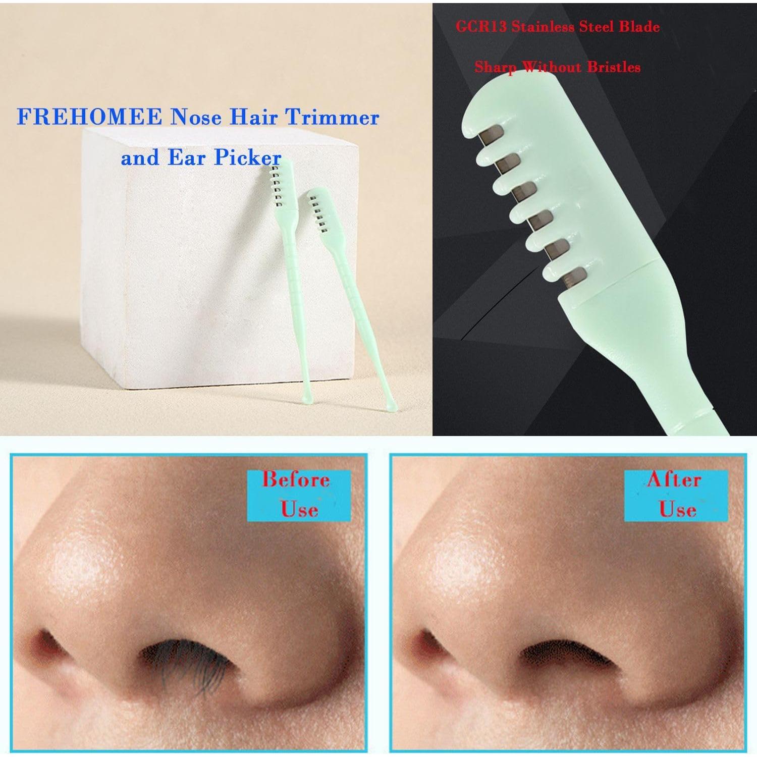 Cortador de Vello Nasal FREHOMEE Doble Cabeza Acero Inoxidable