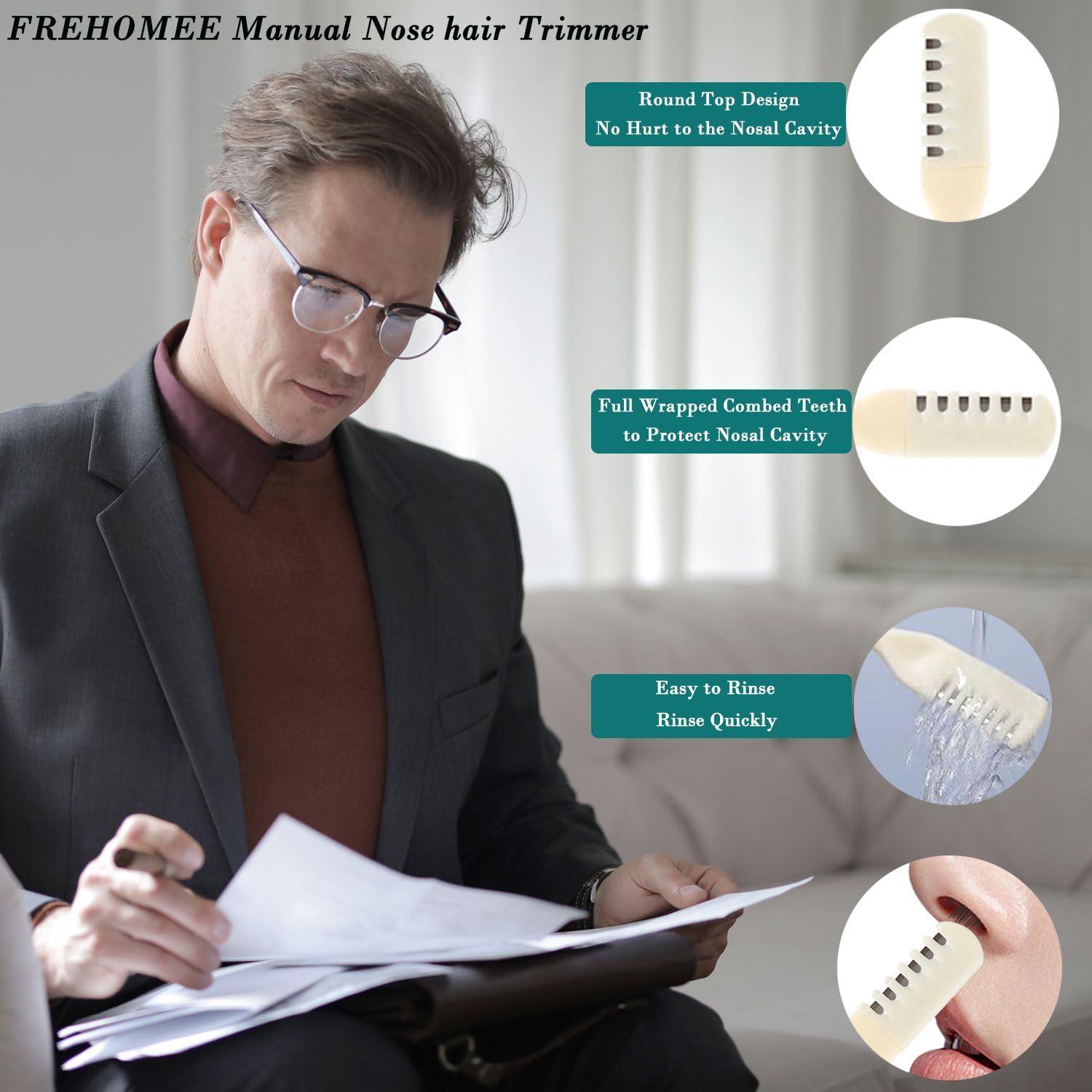 Cortador de Vello Nasal FREHOMEE Doble Cabeza Acero Inoxidable