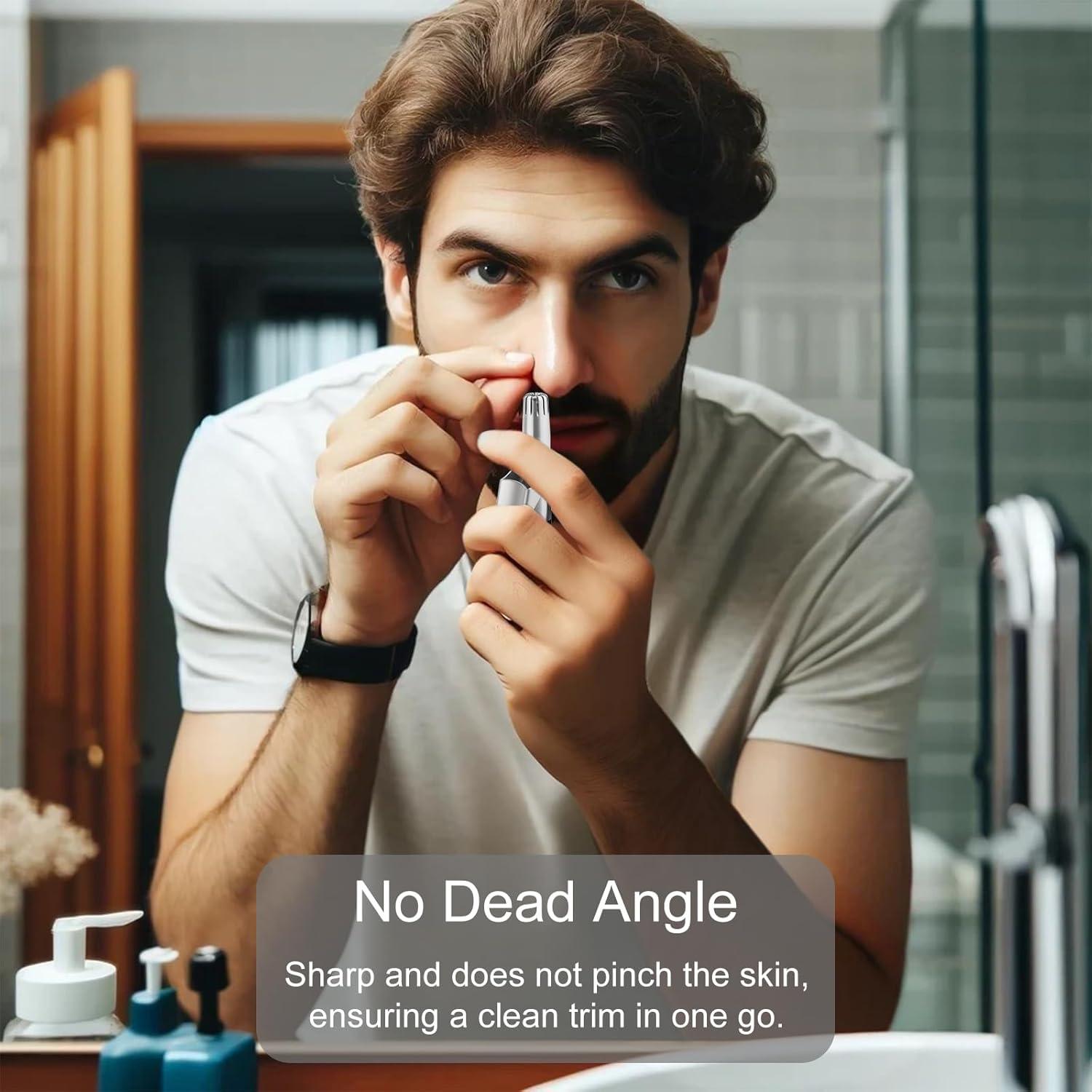 Cortador de Vello Nasal Manual Jaasuee Acero Inoxidable Impermeable