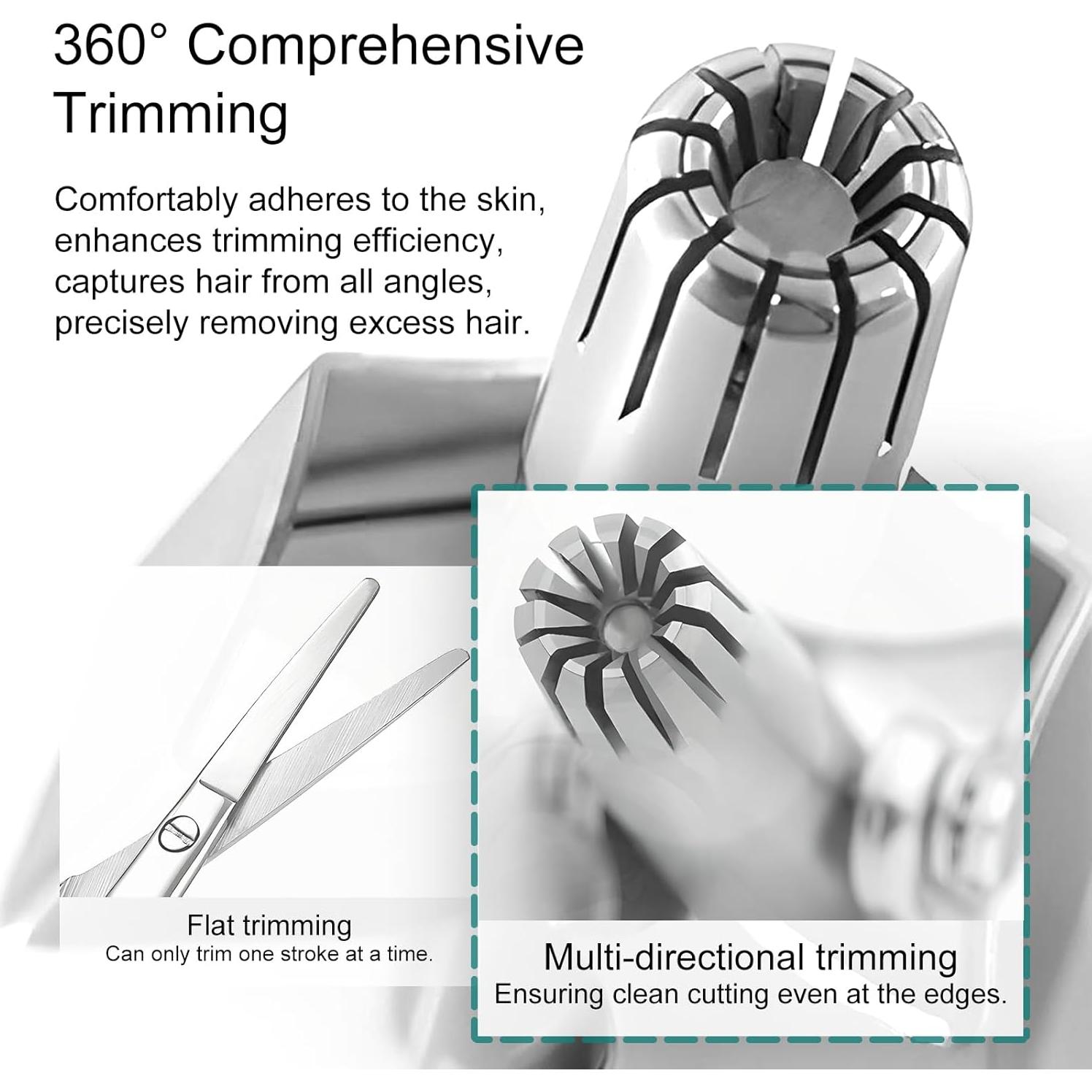 Cortador de Vello Nasal Manual Jaasuee Acero Inoxidable Impermeable