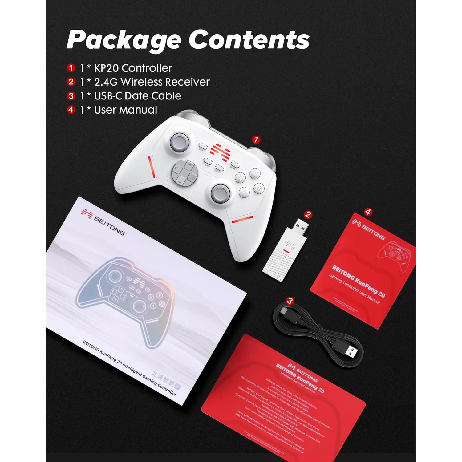 Controlador Inalámbrico BEITONG KP20 para PC y Consolas