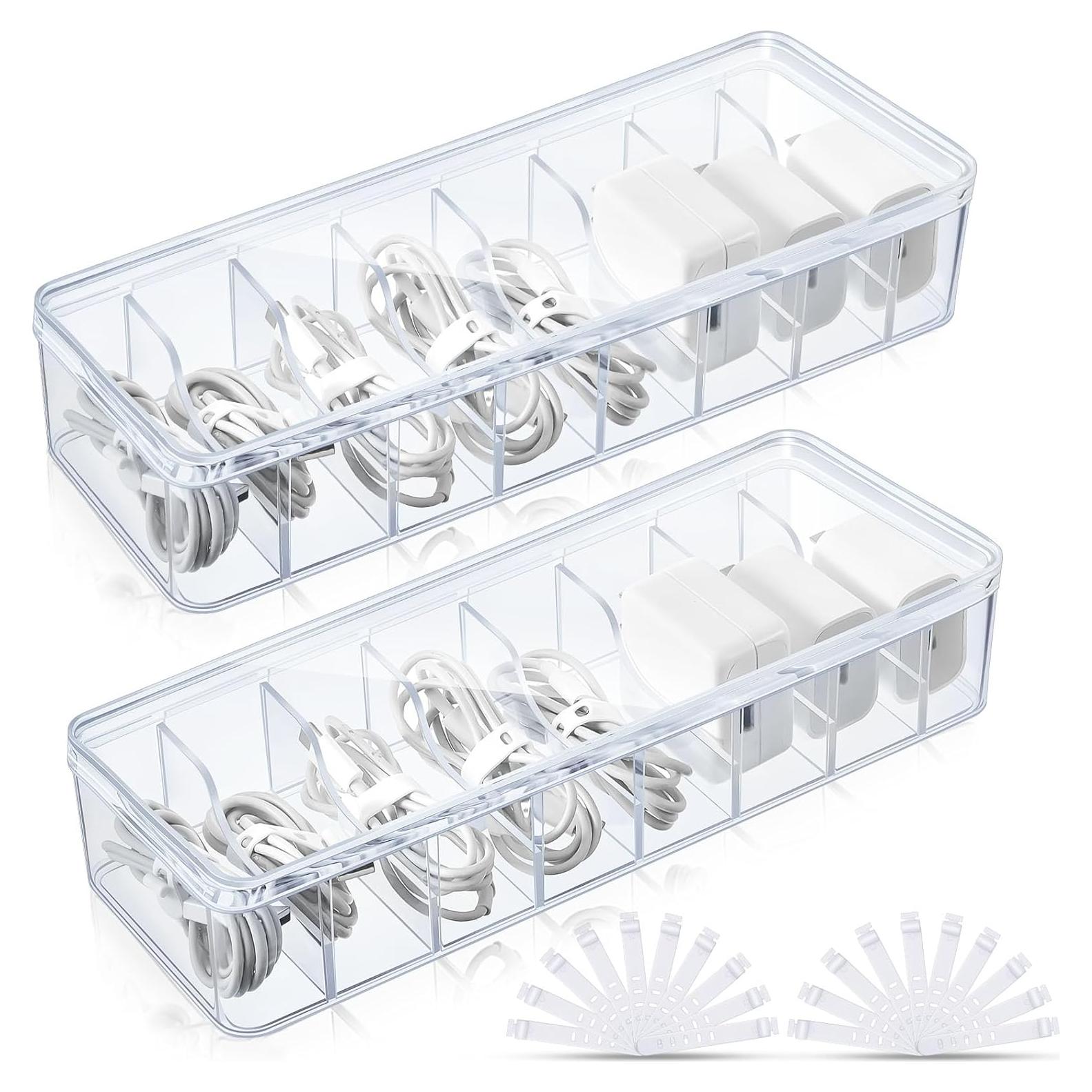 Organizador de Cables Tatuo 2 Pcs con 40 Sujetacables
