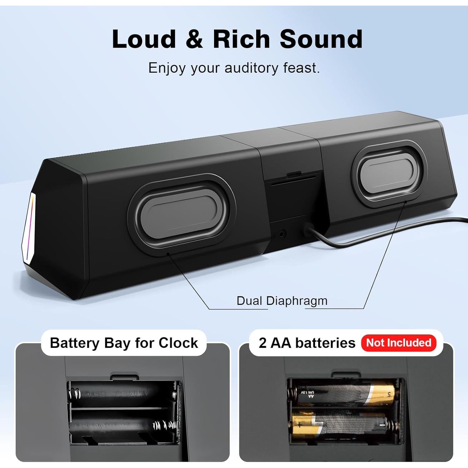 Altavoces Bluetooth Soulion R80 con Reloj LCD y Luz LED