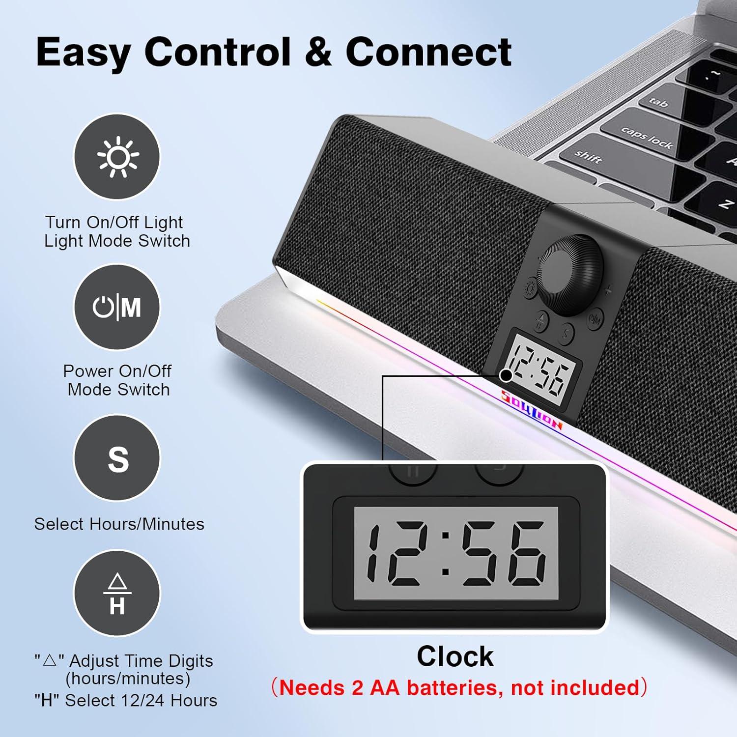 Altavoces Bluetooth Soulion R80 con Reloj LCD y Luz LED