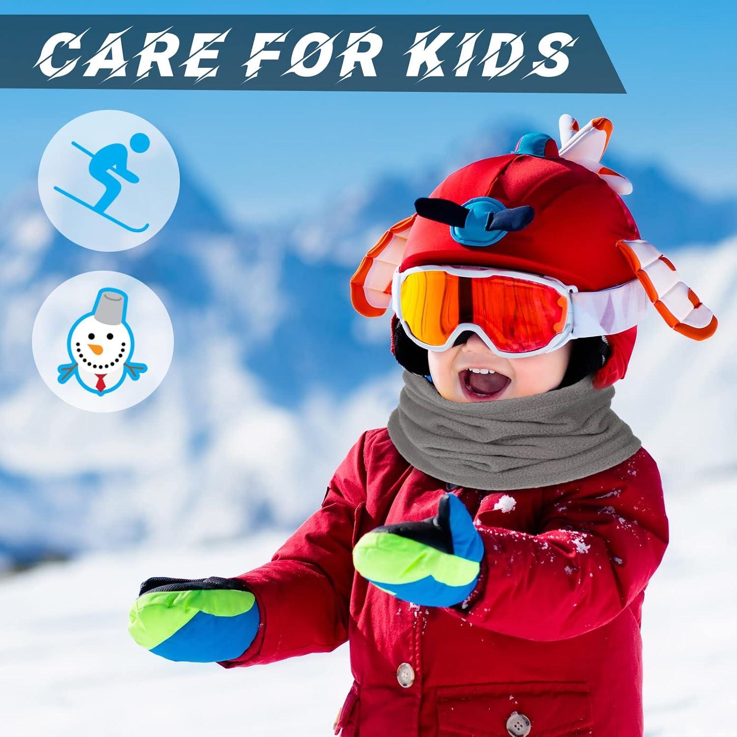 Calentador de Cuello de Forro Polar Niños 2 Pcs Negro Gris