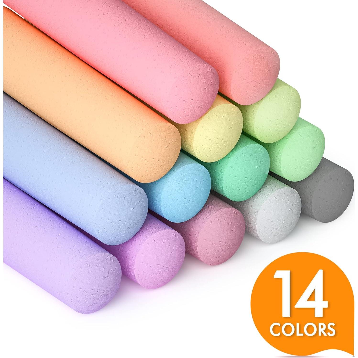 Tiza de Acera Feela 168 Piezas Jumbo 14 Colores