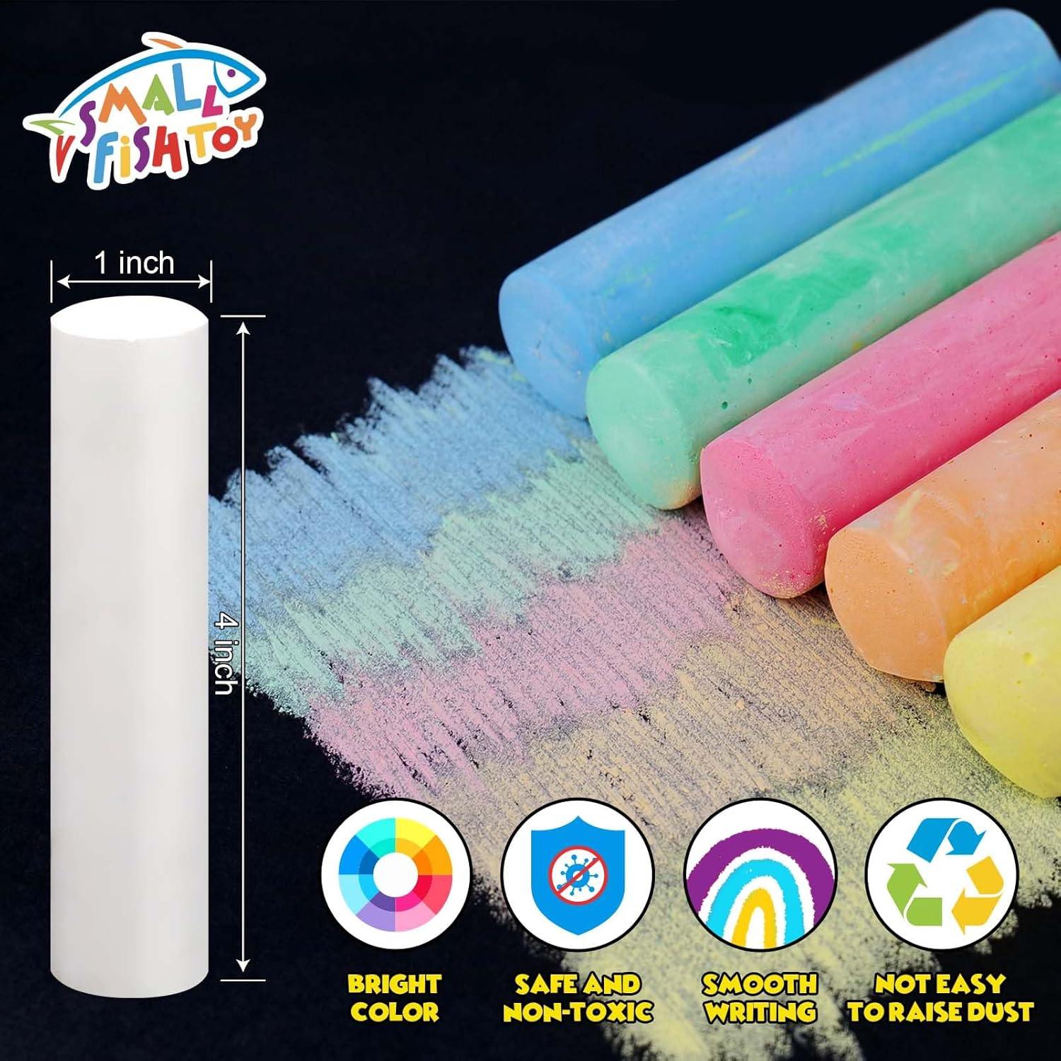 240 Tizas de Acera Jumbo PEQUEÑO PEZ Multicolor Lavables