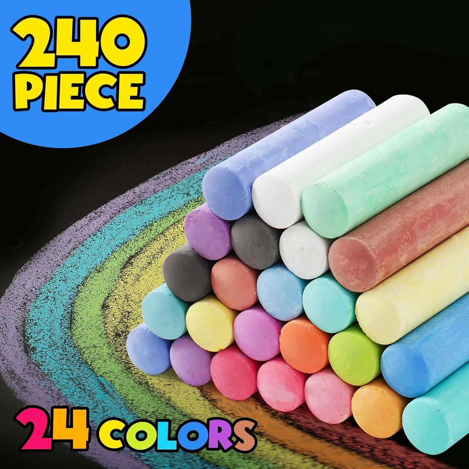 240 Tizas de Acera Jumbo PEQUEÑO PEZ Multicolor Lavables