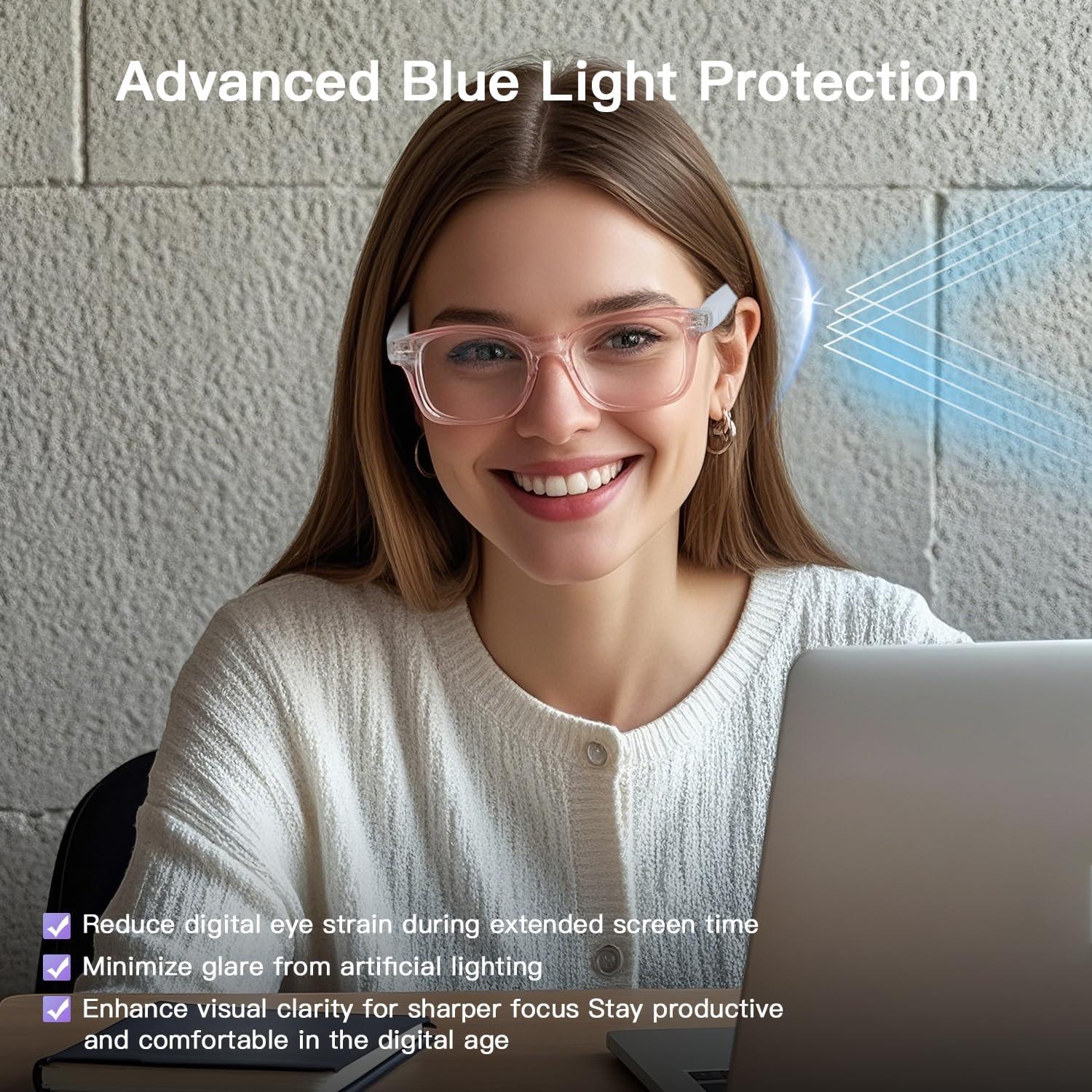 Gafas Inteligentes UF-08 para Mujeres con Bluetooth y Luz Azul