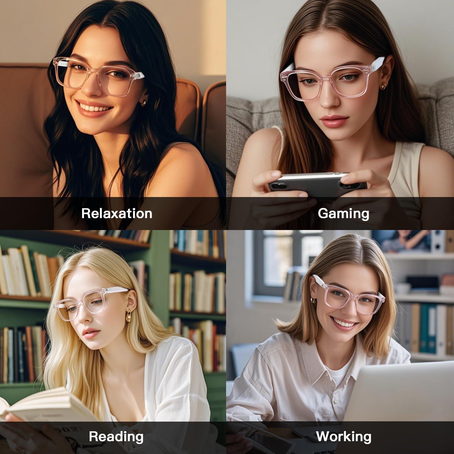 Gafas Inteligentes UF-08 para Mujeres con Bluetooth y Luz Azul